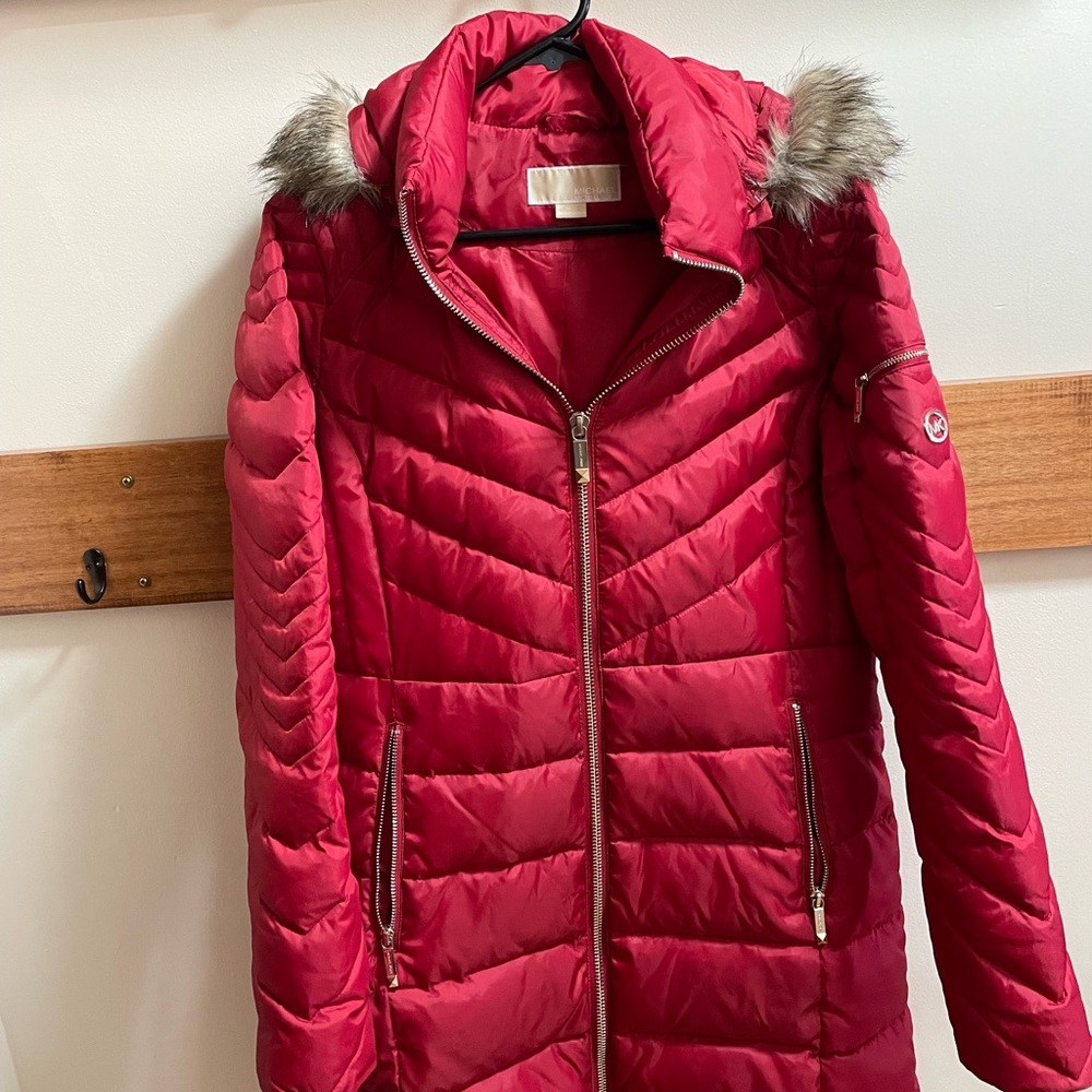 Red Michael Kors coat